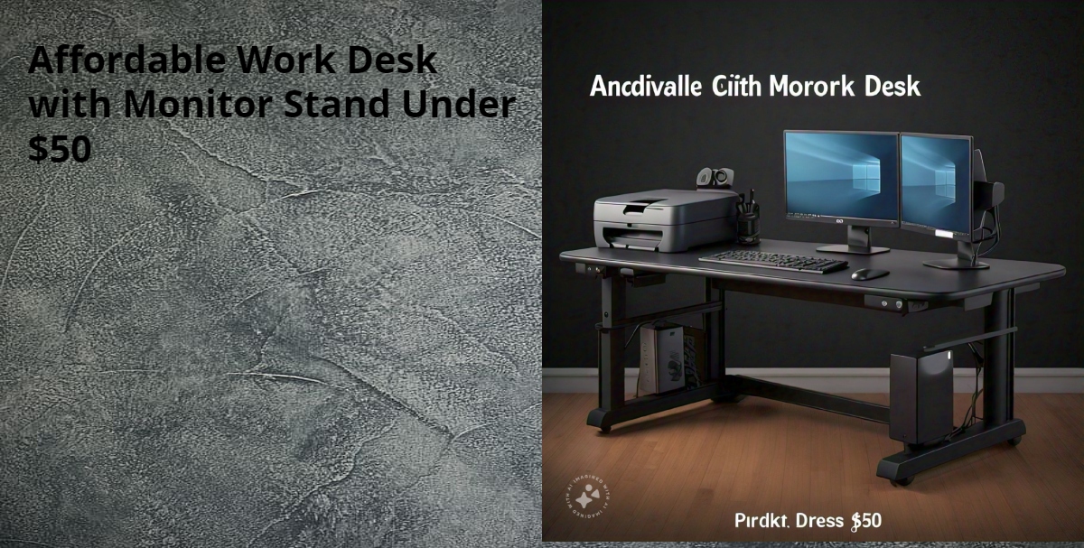 Affordable Work Desk with Monitor Stand Under $50